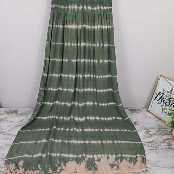 MELE BEACH Tie-Dye Stripes Off-Shoulder maxi dress women's one-size green - Picture 6 of 9